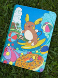 Island Spark Mouse Surfing Binder - hand-painted Surf Gold card binder cover