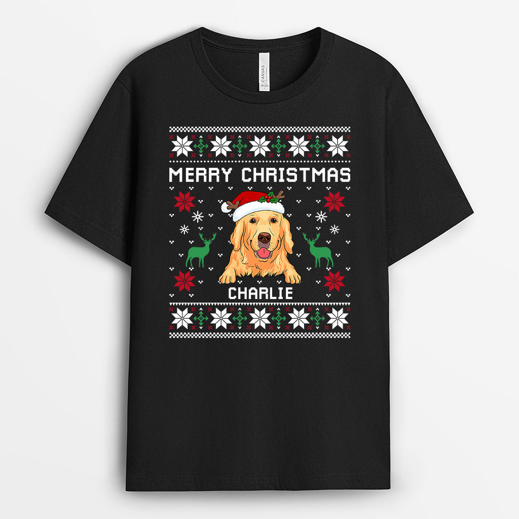 Merry Christmas Dog - Personalized Dog T Shirts for Humans