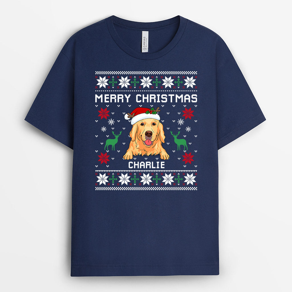 Merry Christmas Dog - Personalized Dog T Shirts for Humans