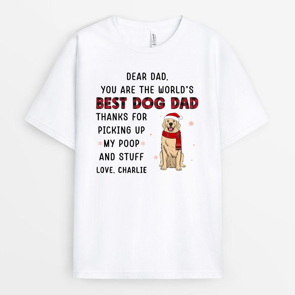 Dear Dog Dad Xmas - Personalized Shirts With Dogs
