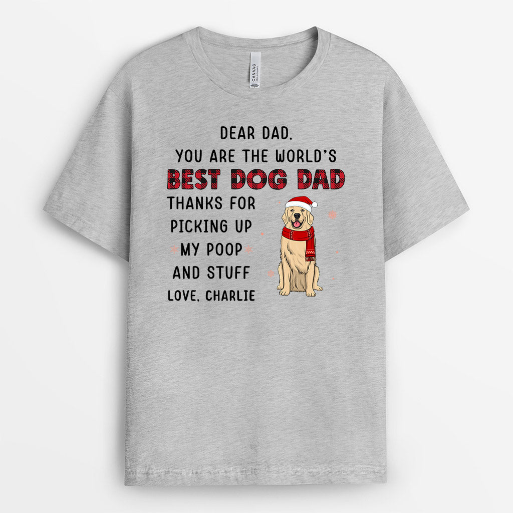 Dear Dog Dad Xmas - Personalized Shirts With Dogs