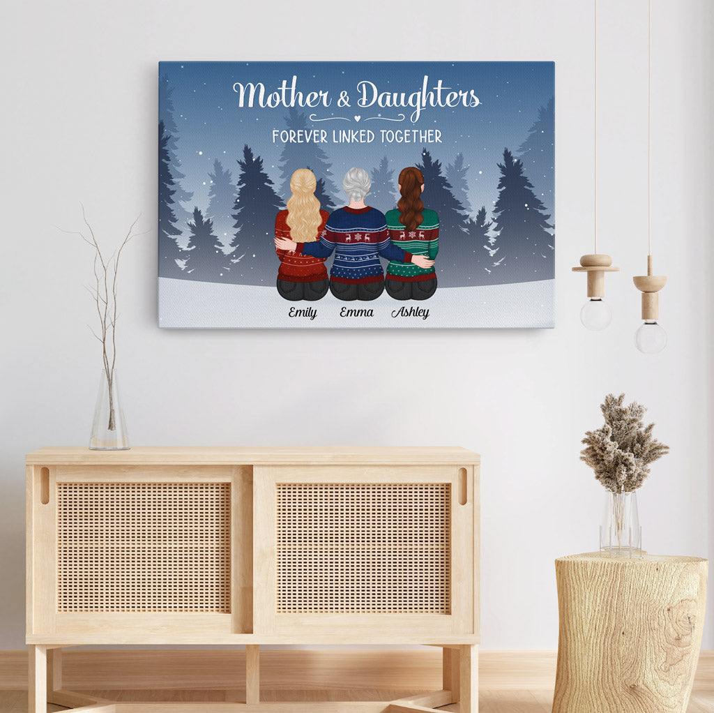 Personalized Mother And Daughters Canvas