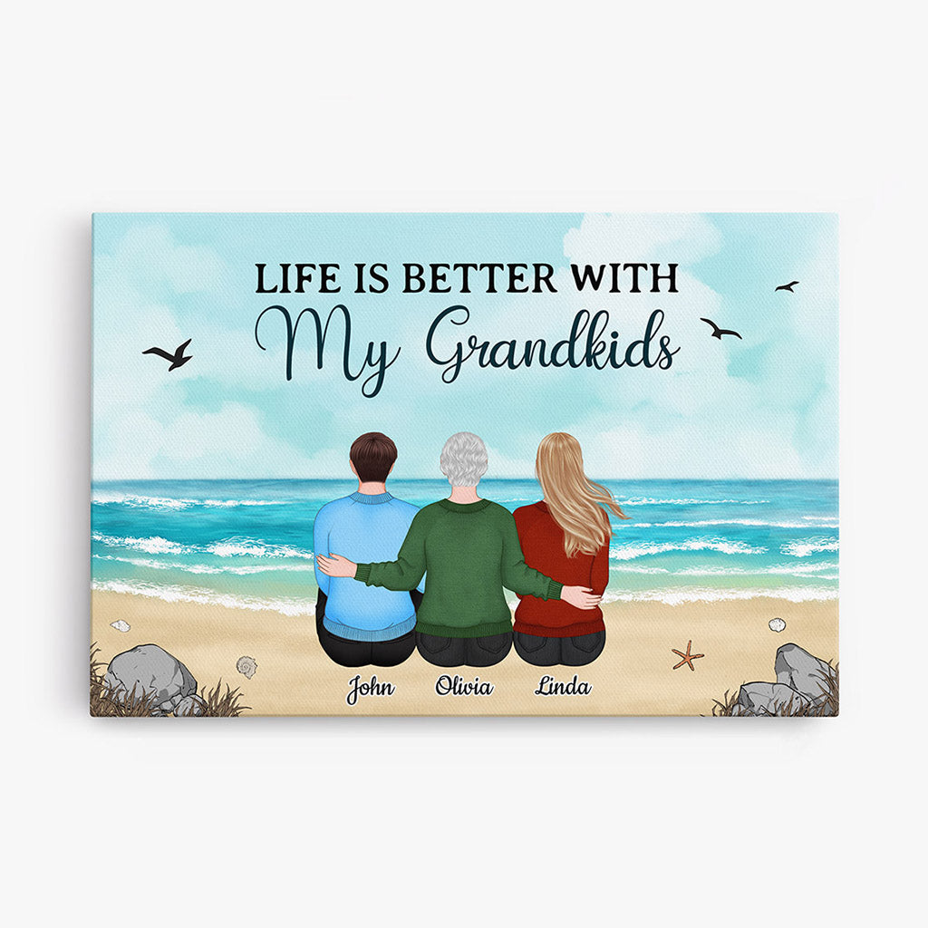 Personalized Life Is Better With Grandkids Canvas