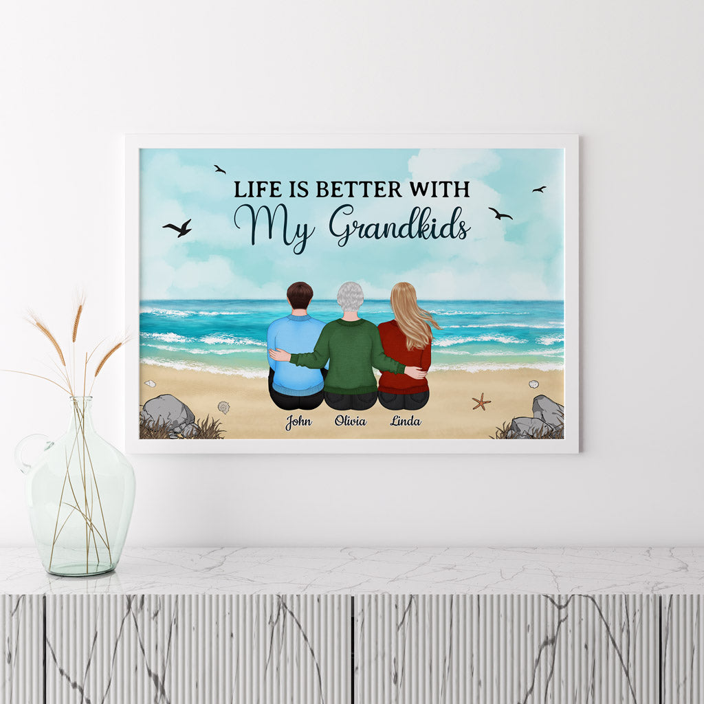 Personalized Life Is Better With Grandkids Posters