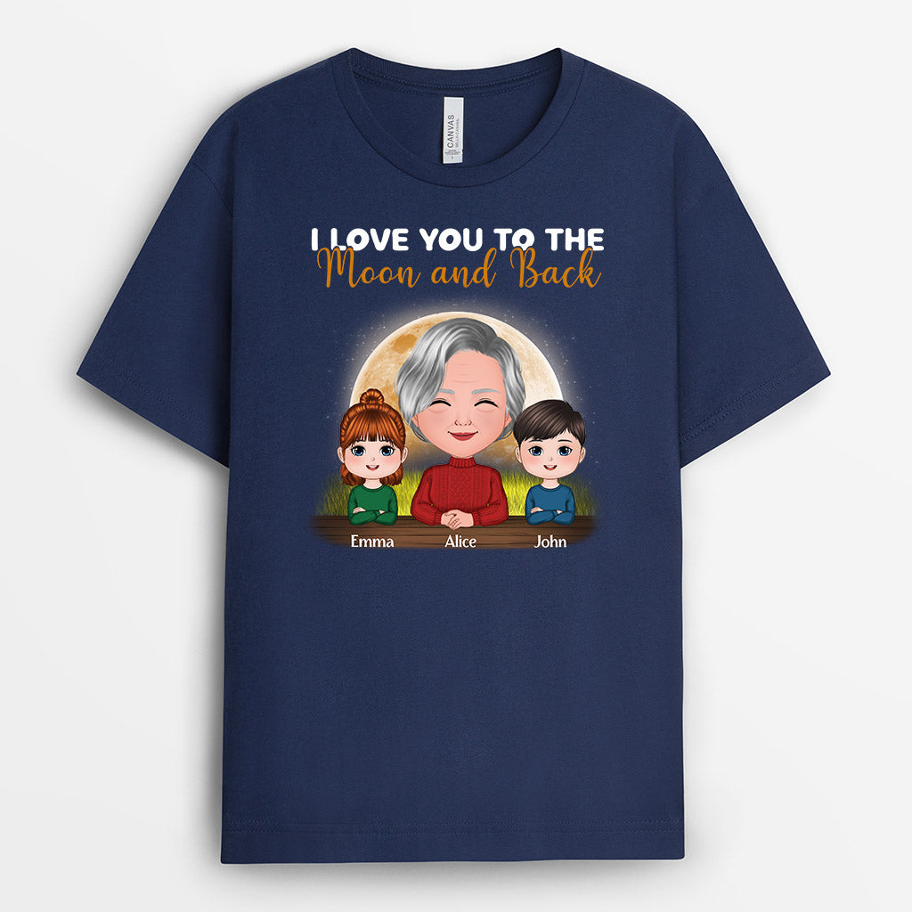 Love You To The Moon And Back T Shirts | Custom Christmas Shirt for Mom and Grandma