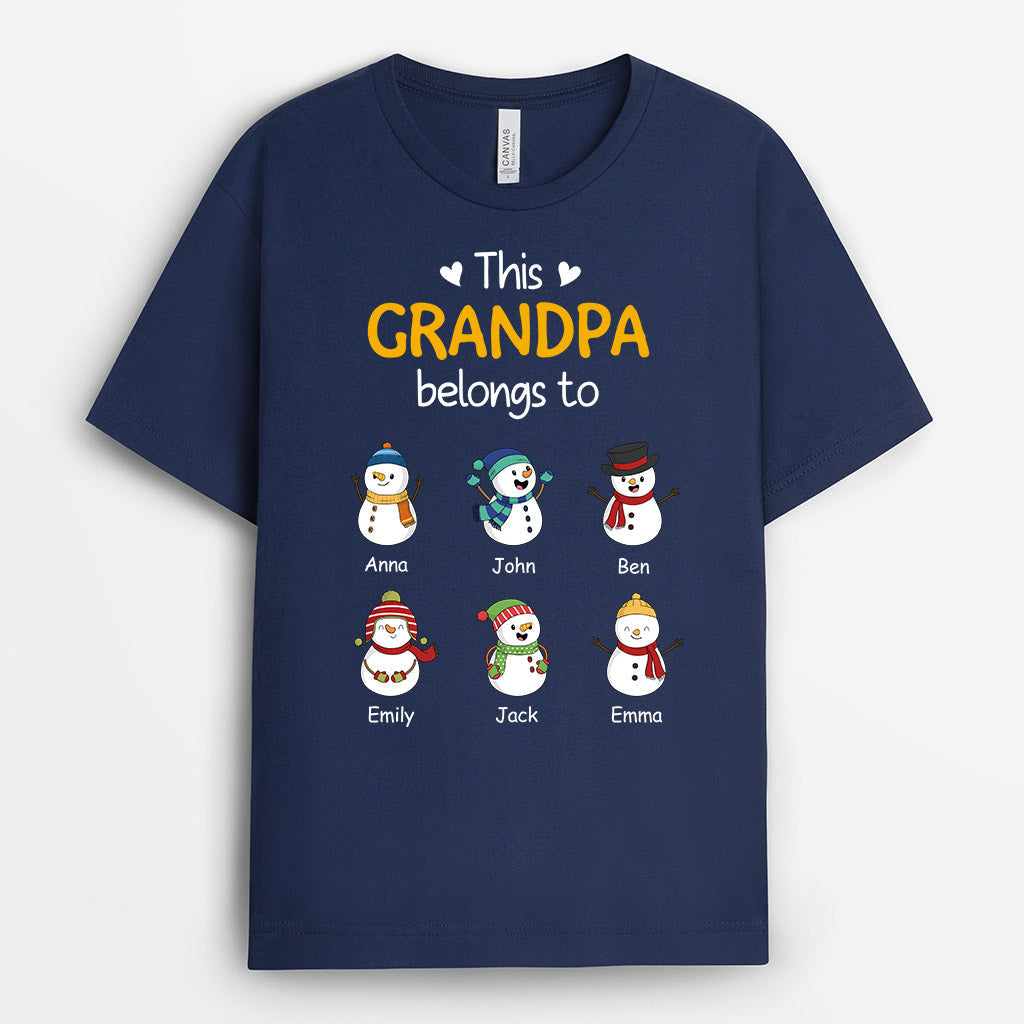 This Grandpa Belongs To T-Shirts | Customized Christmas Themed T Shirts