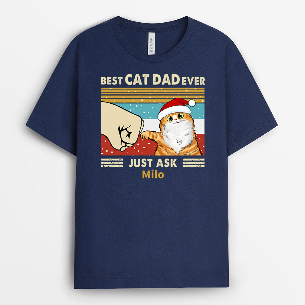 Best Cat Dad Ever T-Shirts | Custom Merry Christmas Shirts for Cat Lovers
