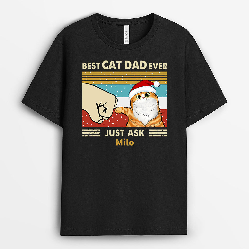 Best Cat Dad Ever T-Shirts | Custom Merry Christmas Shirts for Cat Lovers