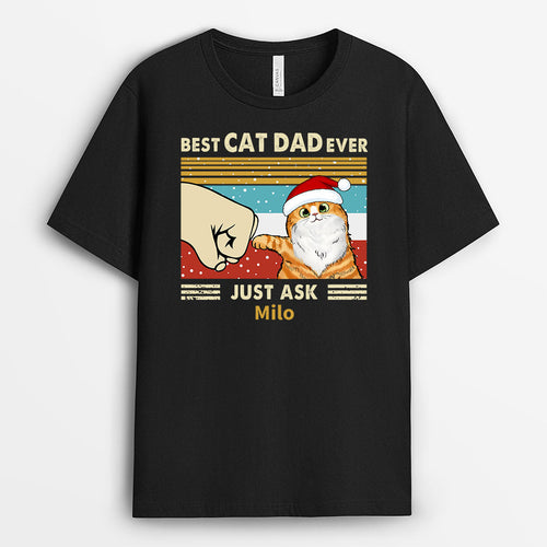 Best Cat Dad Ever T-Shirts | Custom Merry Christmas Shirts for Cat Lovers