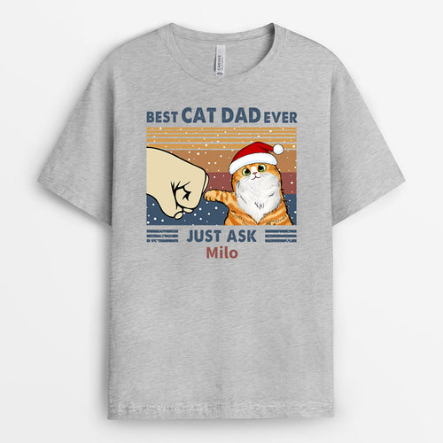 Best Cat Dad Ever T-Shirts | Customized Christmas Themed T Shirts for Cat Lovers