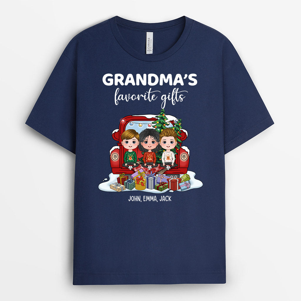 Grandpa/Grandma's Favorite Gifts T-Shirts | Personalized Christmas Shirts