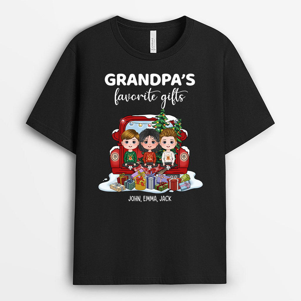 Grandpa/Grandma's Favorite Gifts T-Shirts | Personalized Christmas Shirts