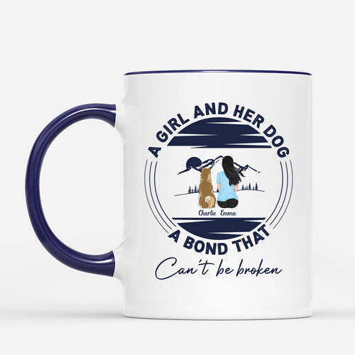 Bond Between A Girl And Her Dog - Custom Dog Mugs With Names