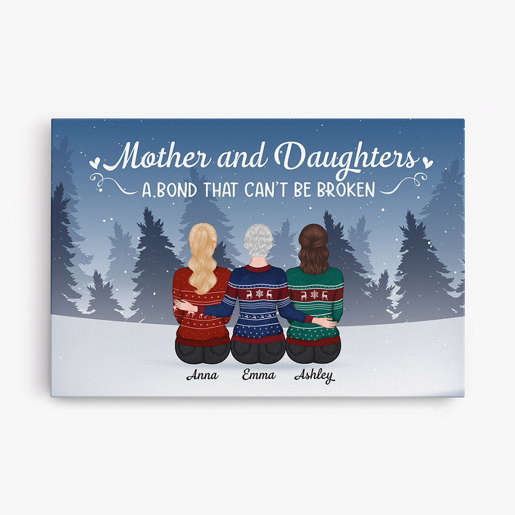 Mother And Daughters - Personalized Canvas - Gift for Mom and Daughters