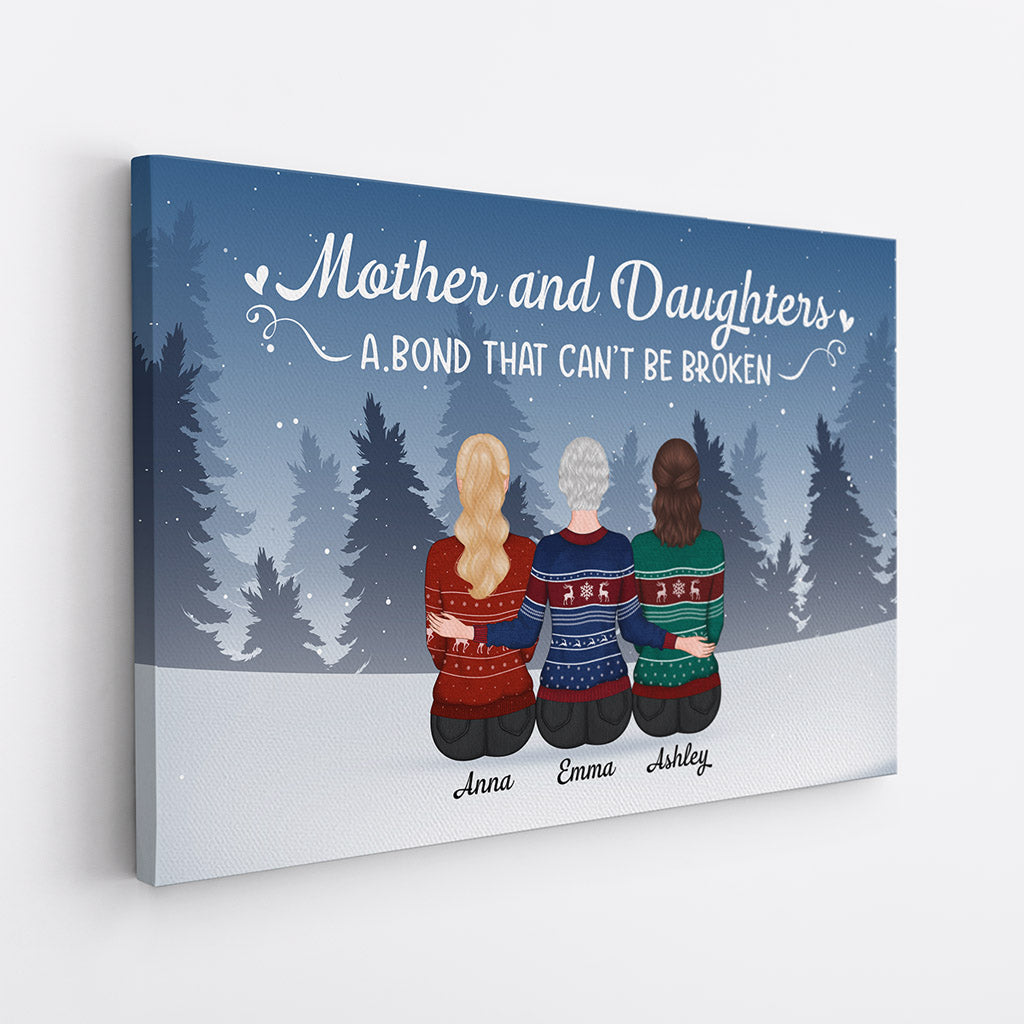 Mother And Daughters - Personalized Canvas - Gift for Mom and Daughters