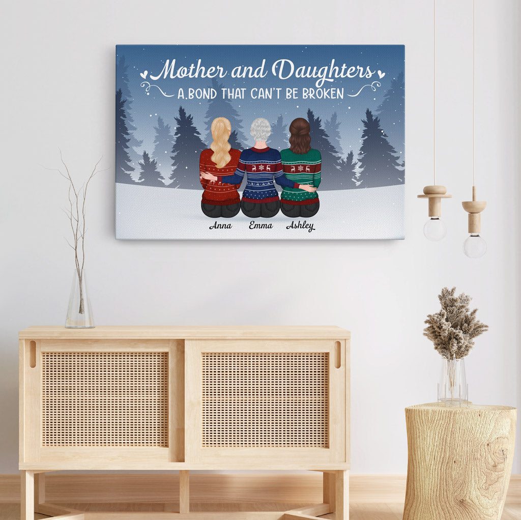 Mother And Daughters - Personalized Canvas - Gift for Mom and Daughters