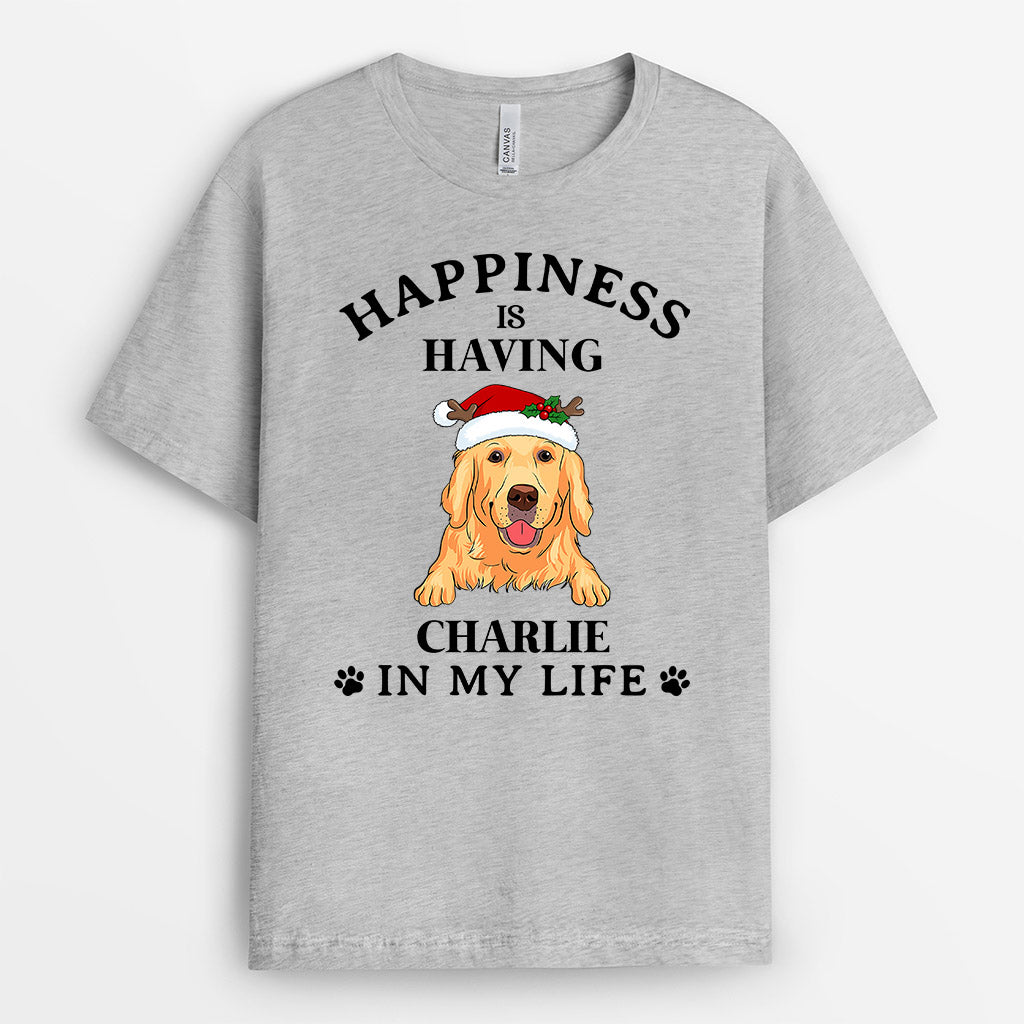 Happiness Is Having Dog - Custom Christmas Shirts for Dog Lovers