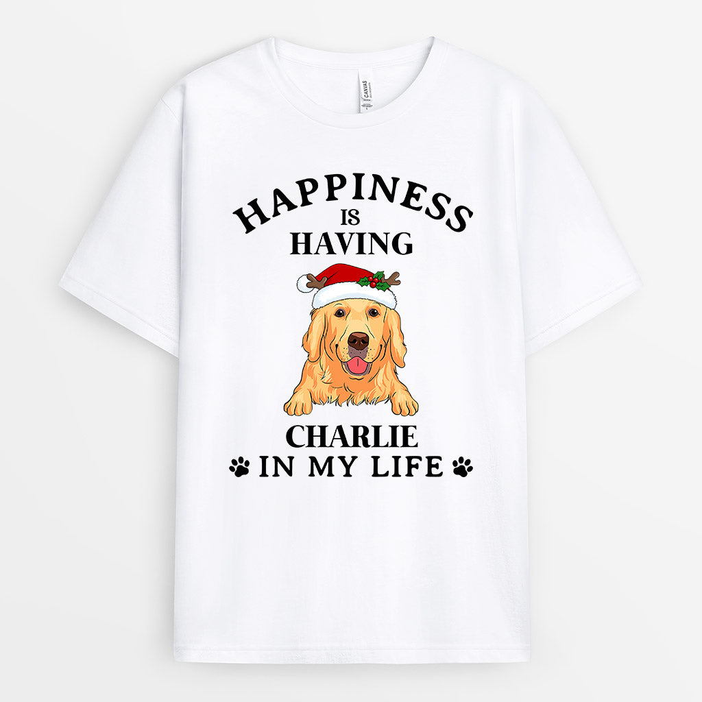 Happiness Is Having Dog - Custom Christmas Shirts for Dog Lovers