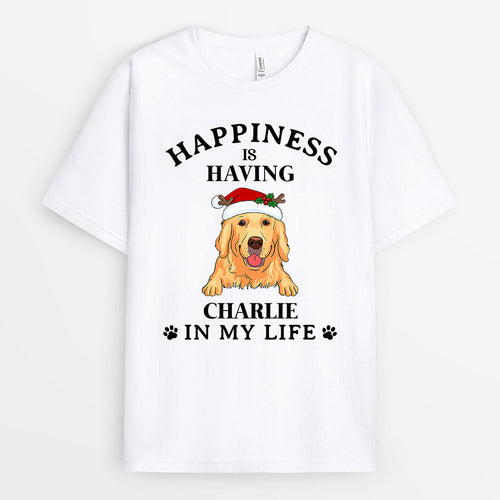 Happiness Is Having Dog - Custom Christmas Shirts for Dog Lovers