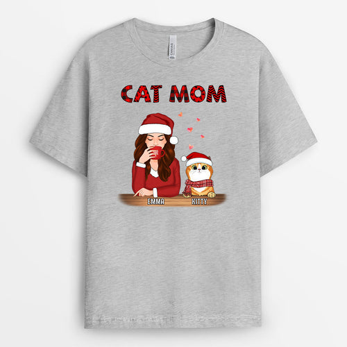 Cat Mom T-shirts | Customized Christmas Graphic Tee Shirts for Cat Lovers