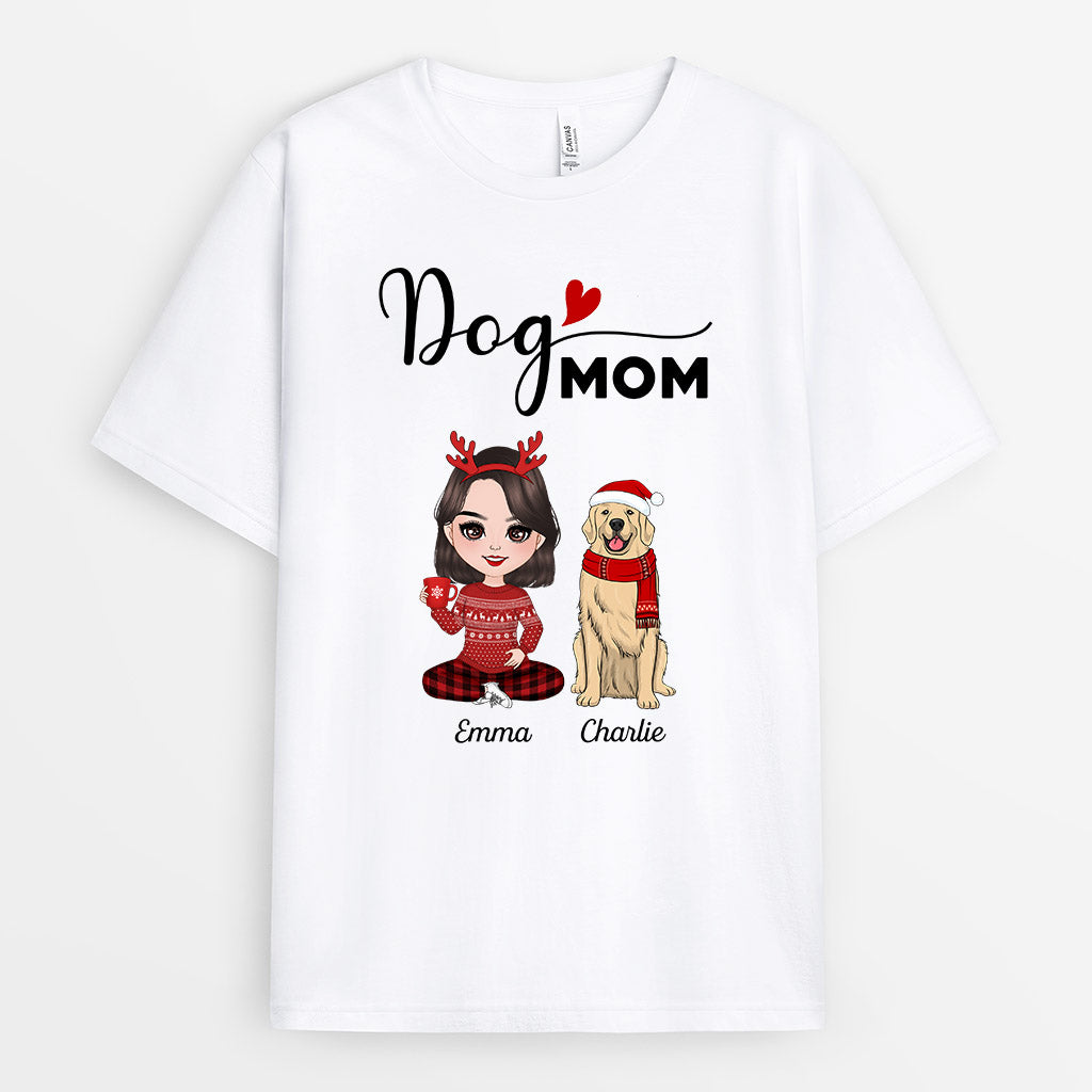 Dog Mom T-Shirt - Customized Christmas Shirts for Dog Lovers