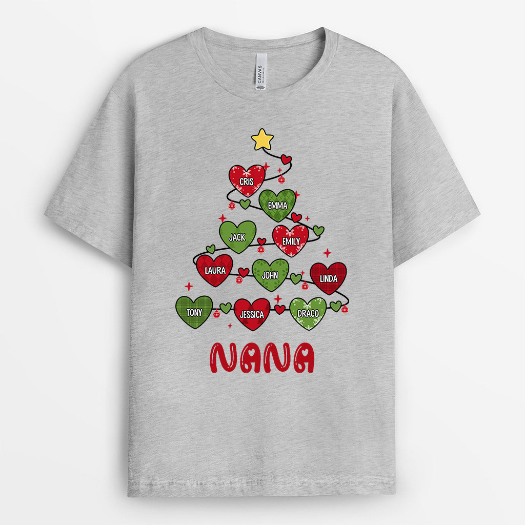 Nana's Hearts T-Shirts | Personalized Christmas Tee Shirts