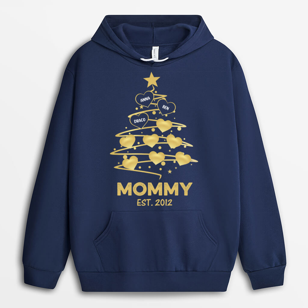 Christmas Family Tree Hoodies For Dad/Mom - Family Personalized Gifts For Xmas