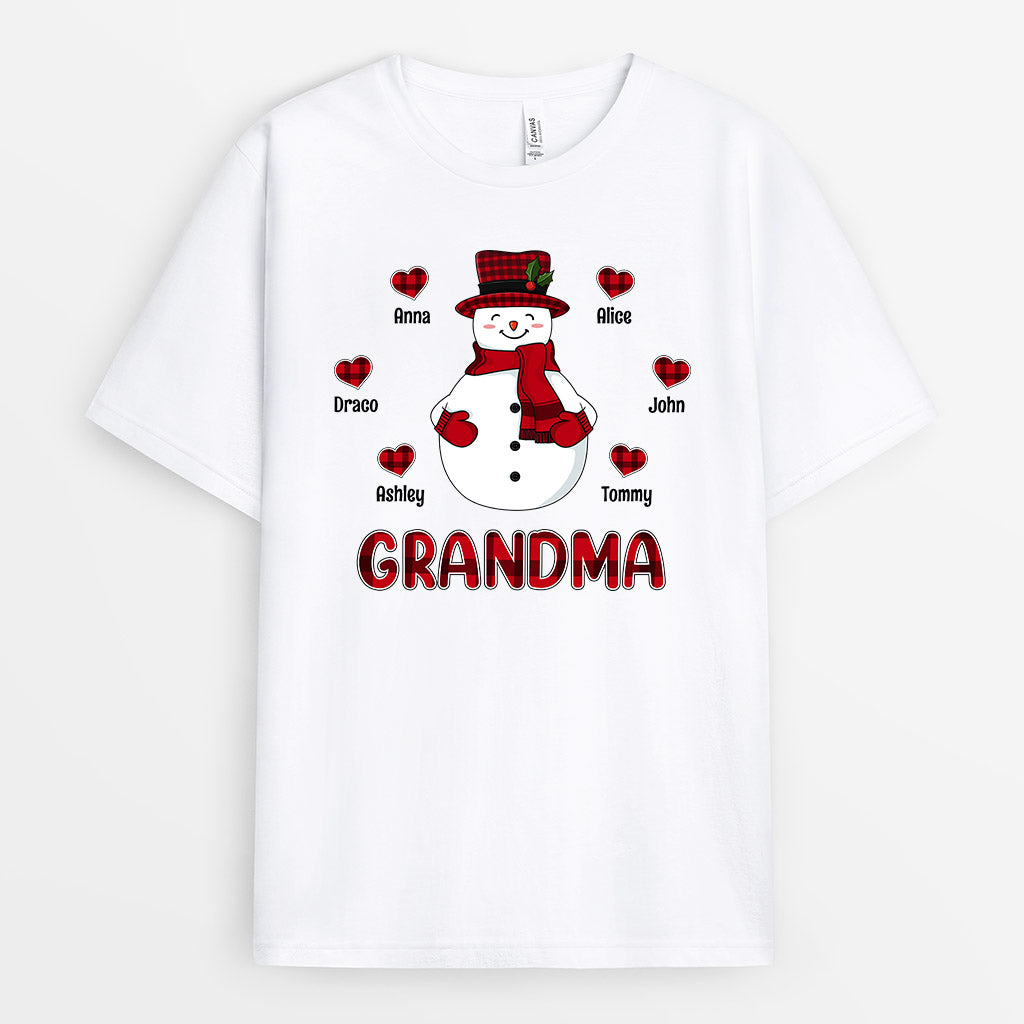 Grandma/Mommy Snowman T-Shirt | Personalized Christmas Themed Shirts