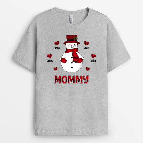 Grandma/Mommy Snowman T-Shirt | Personalized Christmas Themed Shirts