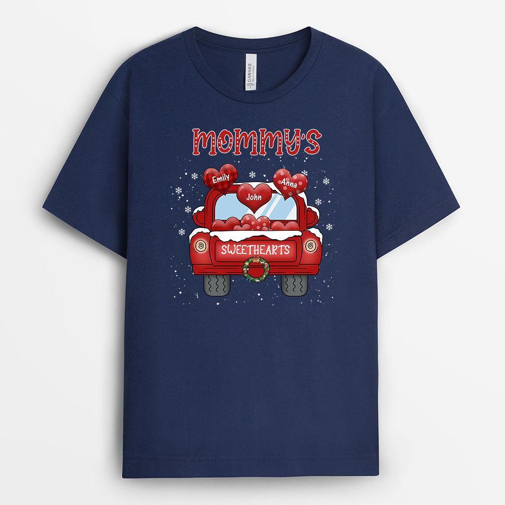 Mommy's Sweethearts T Shirts | Personalized Christmas Graphic T Shirts