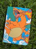 Flame Dragon Portrait Binder - hand-painted Fire Orange card binder cover