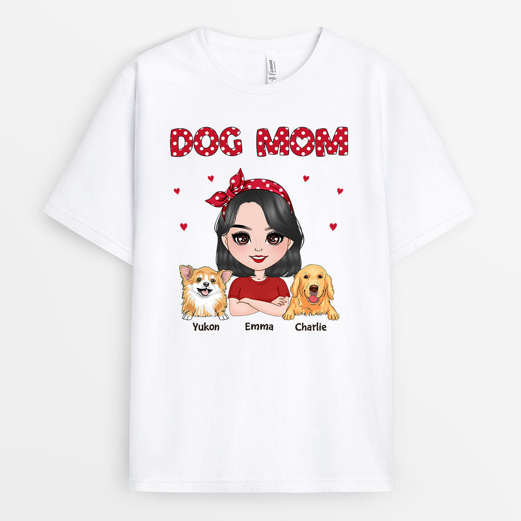 Cute Dotted Dog Mom - Personalized Dog T shirts for Humans