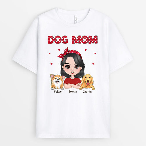 Cute Dotted Dog Mom - Personalized Dog T shirts for Humans