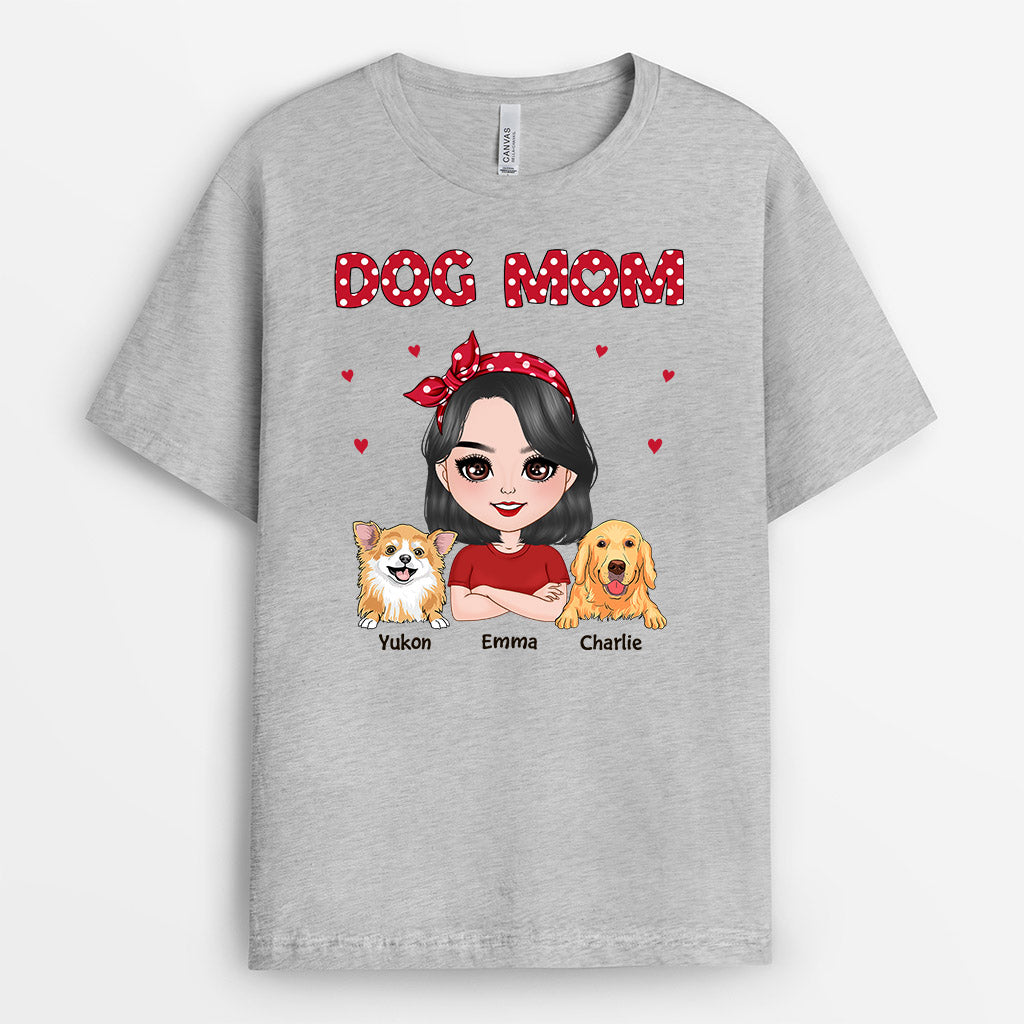 Cute Dotted Dog Mom - Personalized Dog T shirts for Humans