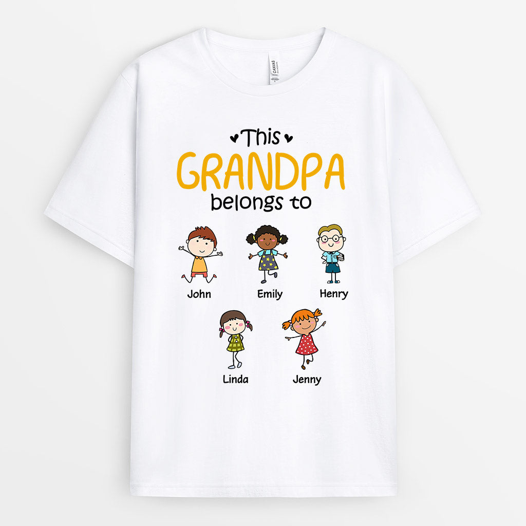 Personalized This Grandpa Belongs To T Shirts