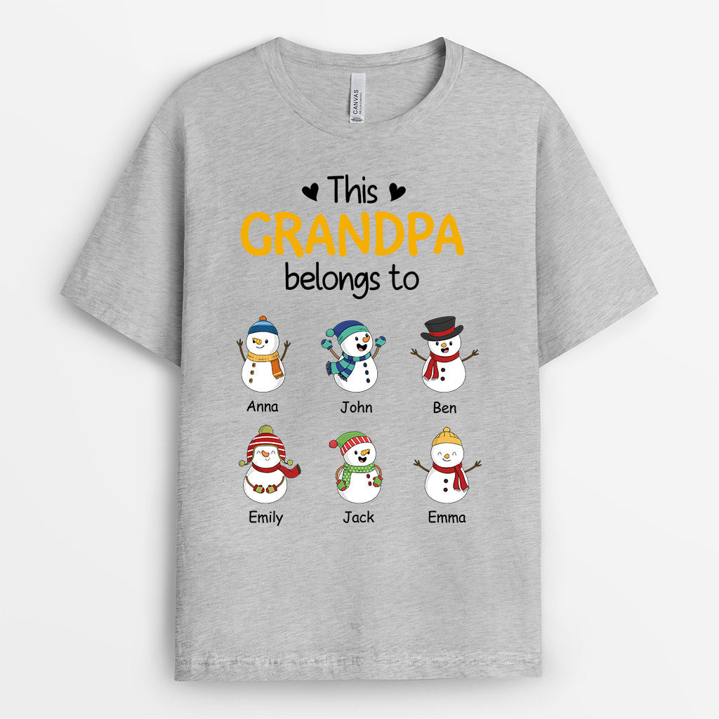This Grandpa Belongs To T Shirts | Personalized Christmas T Shirts for Men