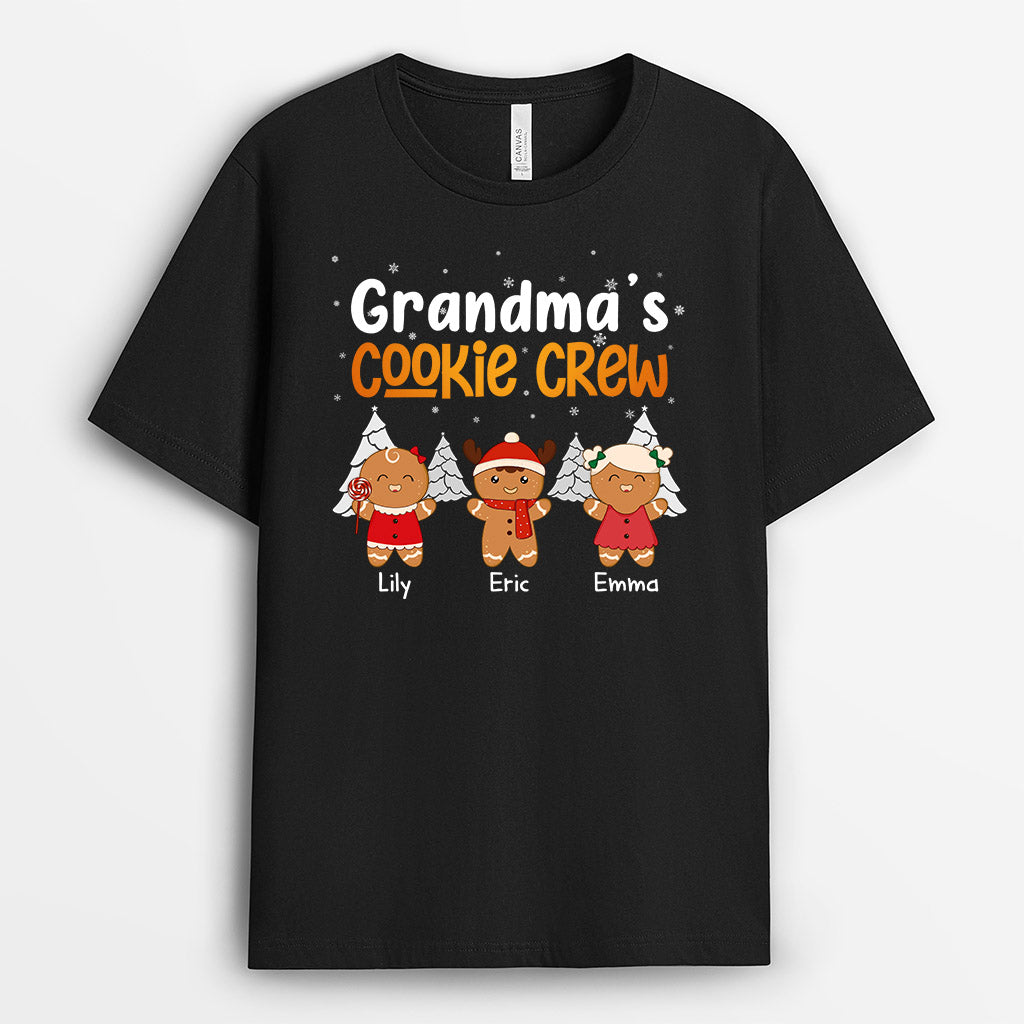 Grandma's Cookie Crew T-Shirts | Personalized Christmas Graphic T Shirts