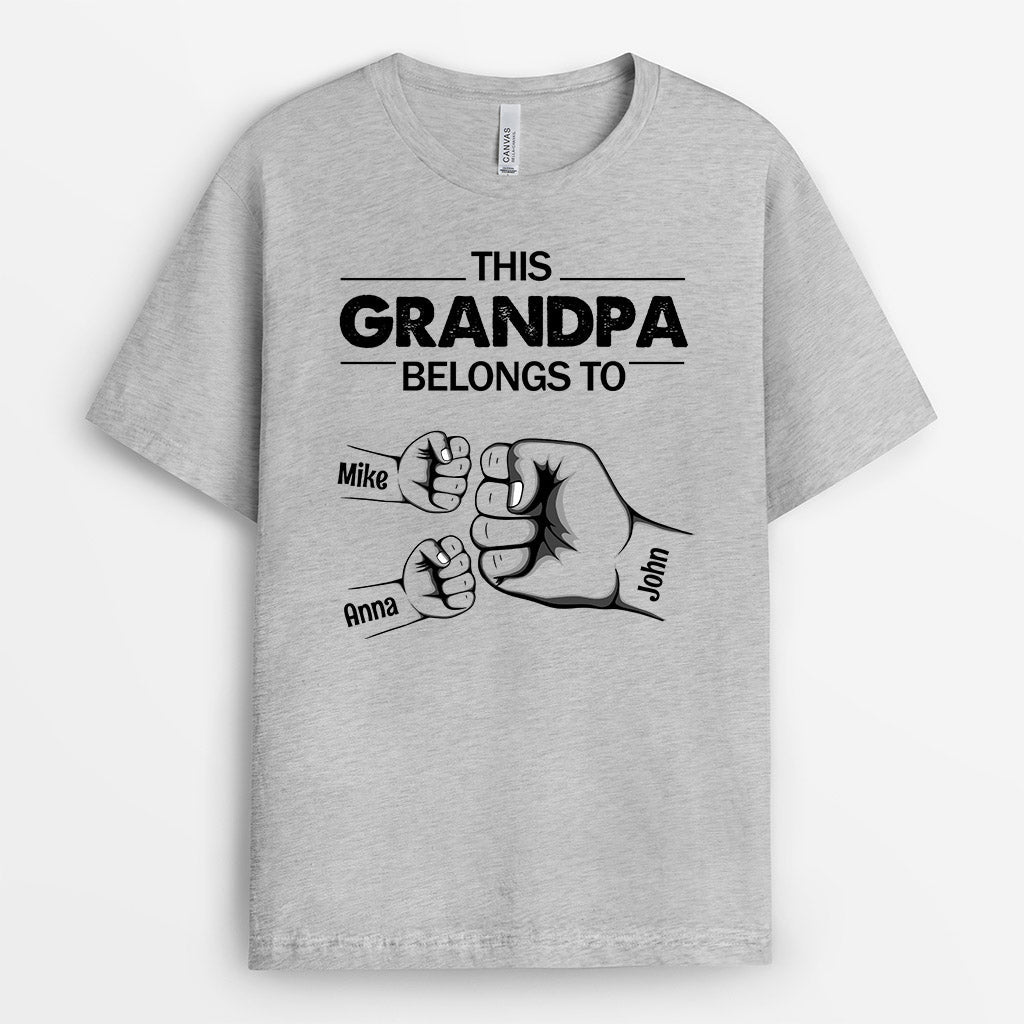 This Grandpa Belongs To - Cool Personalized T-Shirt for Grandpa