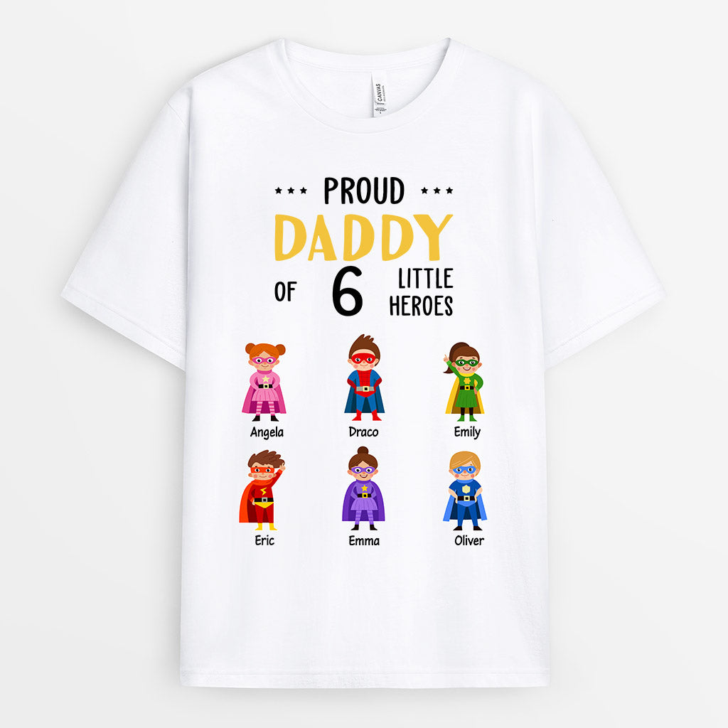Personalized Proud Grandpa Of Little Heroes T Shirts