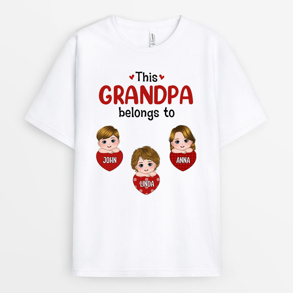 Personalized This Grandpa Daddy Belongs To T Shirts