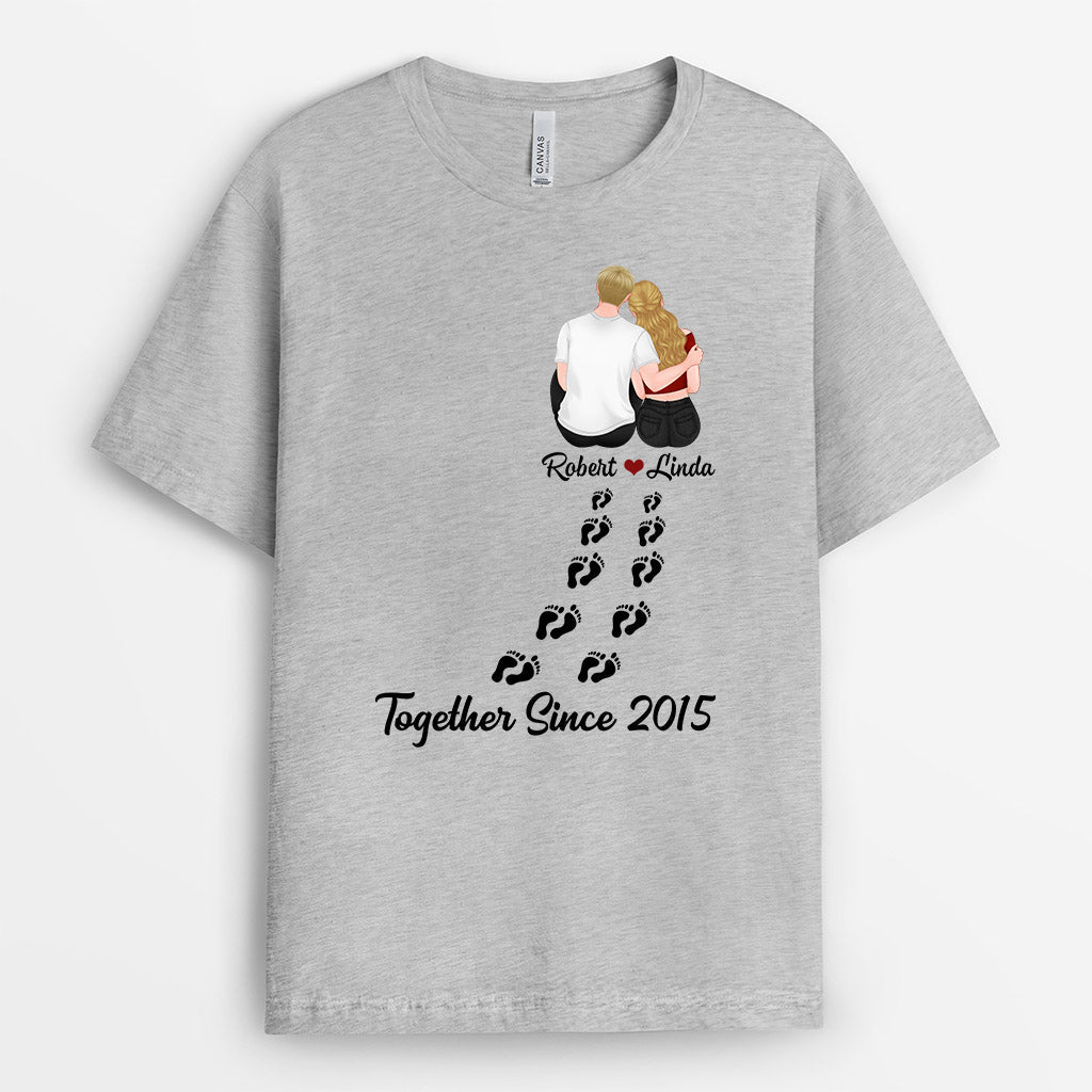 Together Since - Personalized Couples T-Shirt - Anniversary Gift