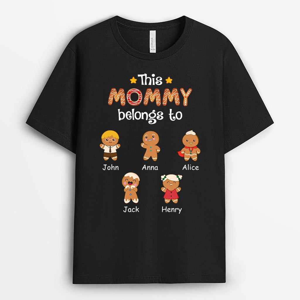 This Grandma Belongs To Personalized T-Shirt - Gingerbread Version For Christmas