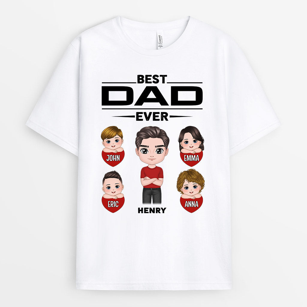 Best Grandpa Dad Ever - Personalized Family T-Shirt