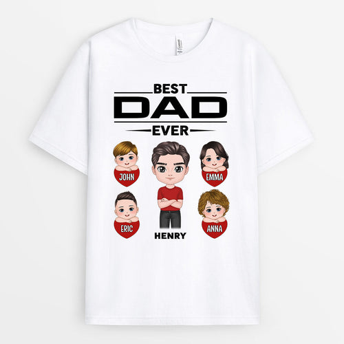 Best Grandpa Dad Ever - Personalized Family T-Shirt
