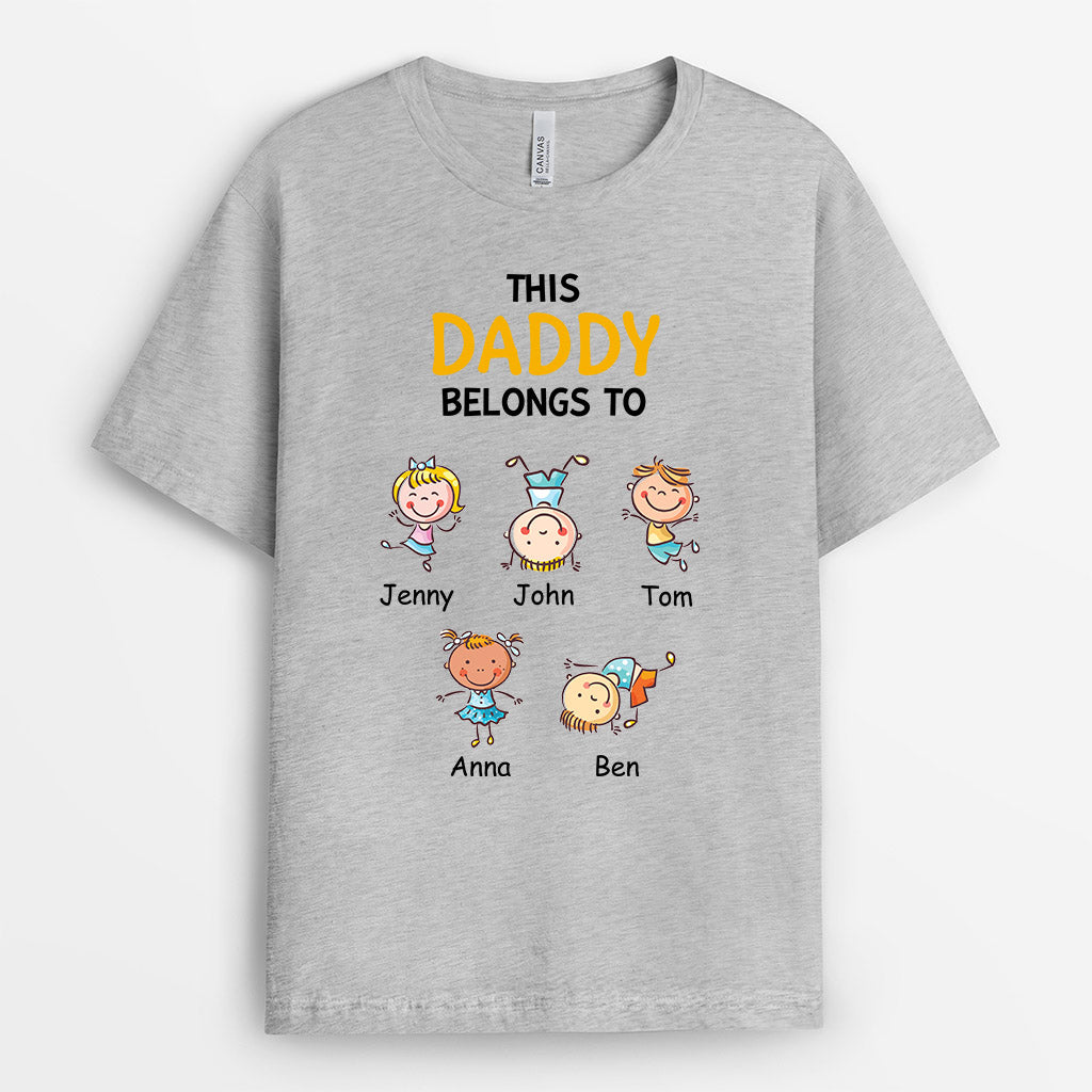 This Grandpa Belongs To - Personalized T-Shirt with Kids for Grandpa