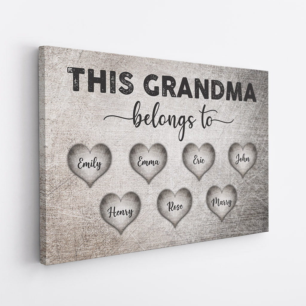 This Mommy/Grandma Belongs To Canvas - Family Personalized Gifts