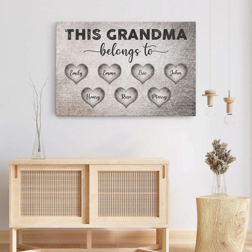 This Mommy/Grandma Belongs To Canvas - Family Personalized Gifts