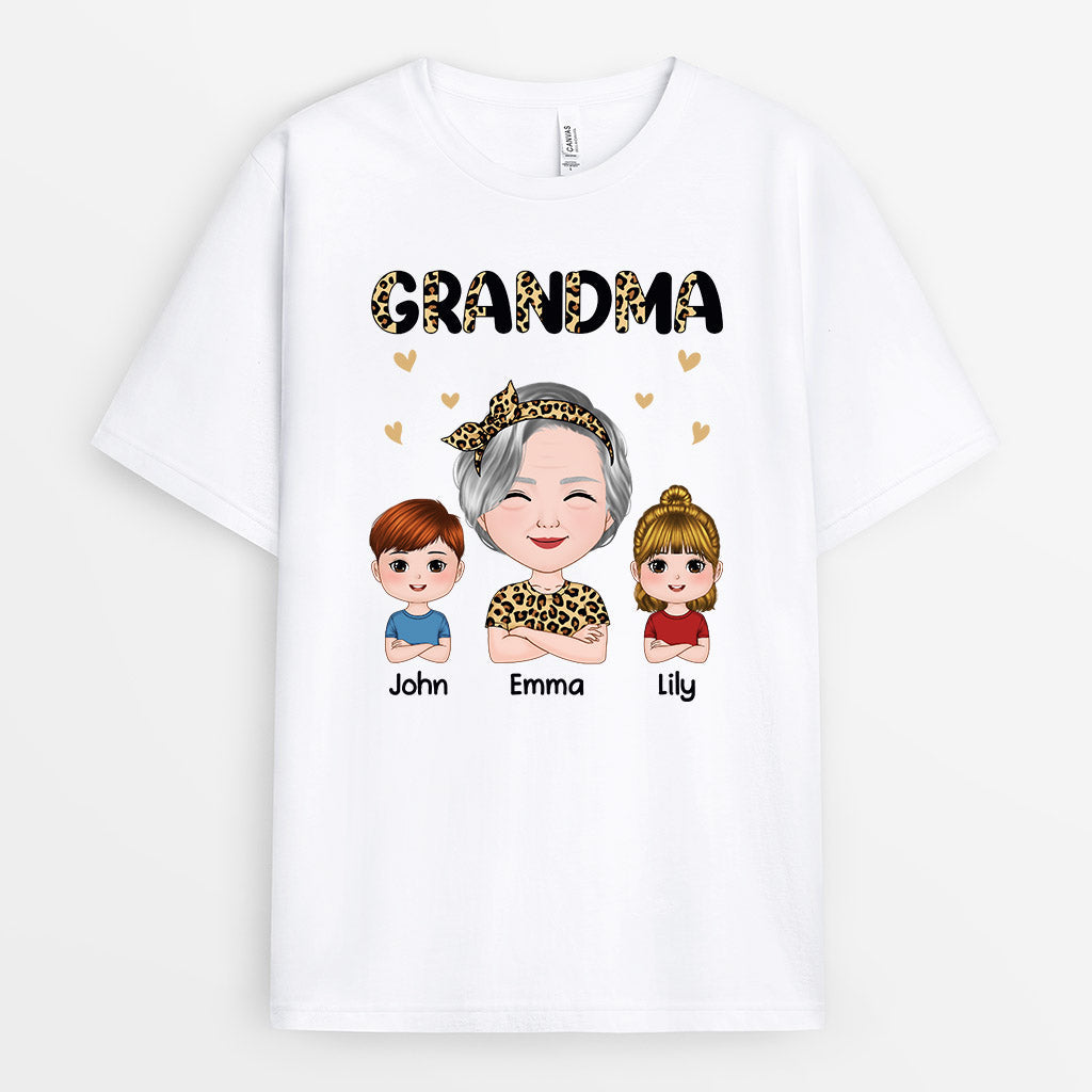 Personalized Grandma Leopard T Shirts