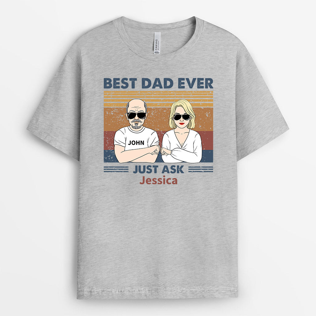 Best Grandpa Dad Ever - Personalized T-Shirt - Gift for Grandpa