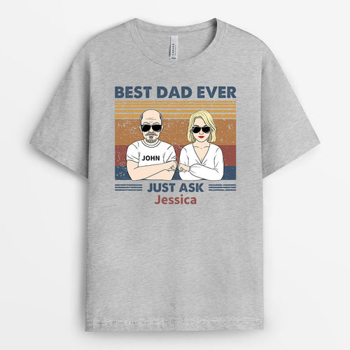 Best Grandpa Dad Ever - Personalized T-Shirt - Gift for Grandpa